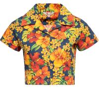 Queen Kerosin Ladies Aop Vintage Blusa "Flower Island" QKU45008 S