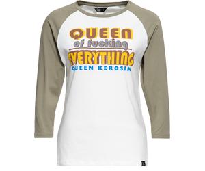 Queen Kerosin Ladies Shirt Raglan 3/1 Sleeve Longsleeve "Queen Of Fucking Everthing" QKU41007 S