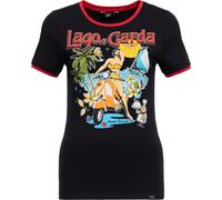 Queen Kerosin Ladies Vintage Contrast Camiseta "Lago Di Garda" QKU41004 S