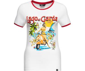 Queen Kerosin Ladies Vintage Contrast Camiseta "Lago Di Garda" QKU41004 S