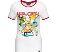 Queen Kerosin Ladies Vintage Contrast Camiseta "Lago Di Garda" QKU41004 XS
