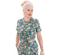 Queen Kerosin Queen Blusas, Verde, L para Mujer