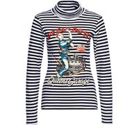 Queen Kerosin Rollkragen Camisa de manga larga QKI22008 Negro XS