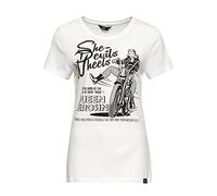 Queen Kerosin She Devils On Wheels Mujer Camiseta Blanco L 92% algodón, 8% elastán Regular