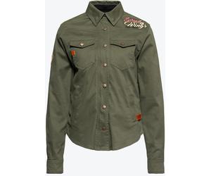 Queen Kerosin Spread your Wings Camisa de dama, verde, tamaño XS para Mujer