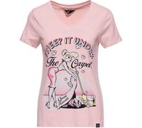Queen Kerosin Sweep It Under The Carpet Camiseta de mujer, rosa, tamaño XL