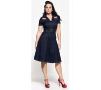 Queen Kerosin Swing Vestido de vaqueros de señoras, azul, tamaño 2XL para Mujer