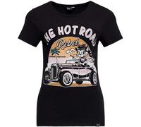 Queen Kerosin The Hot Road Rebel Camiseta de mujer, negro, Talla XXL