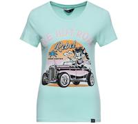 Queen Kerosin The Hot Road Rebel Camiseta de mujer, turquesa, tamaño S