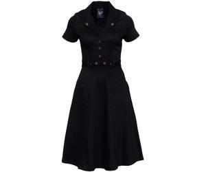Queen Kerosin vestido de swing wit falda de línea A y el culoonvolar en el front QK5201015000 Negro M