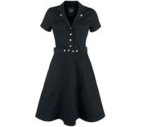Queen Kerosin Vestido vaquero para mujer | Slim Fit | Vestido vaquero | Falda en A Negro XS