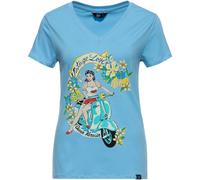 Queen Kerosin Vintage Love Camiseta de mujer, azul, tamaño 2XL