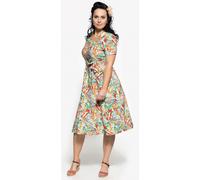 Queen Kerosin Vintage Summer Swing Vestido de dama, multicolor, tamaño XS para Mujer