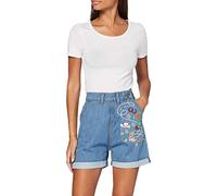 Queen Kerosin Western Pantalones Cortos de Jean, La Luz Azul, XS para Mujer