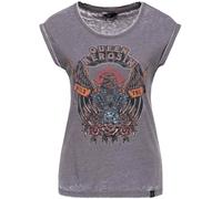 Queen Kerosin Wild & Free Camiseta de mujer, gris, tamaño L
