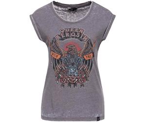 Queen Kerosin Wild & Free Camiseta de mujer, gris, tamaño XL