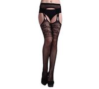 QUEEN LINGERIE MEDIAS CON LIGUERO NEGRO