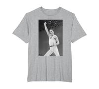 Queen Live Aid en el Estadio Freddie Mercury de Wembley 1985 Camiseta, Hombre Tallas Grandes, Gris Jaspeado, 5X Alto