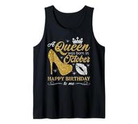 Queen nació en octubre Mujeres Niñas Damas Octubre Cumpleaños Camiseta sin Mangas
