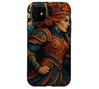 Queen of Club Warrior Armor Medieval Fantasy Lucky Poker Carcasa para iPhone 11