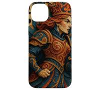 Queen of Club Warrior Armor Medieval Fantasy Lucky Poker Carcasa para iPhone 14 Plus