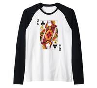 Queen of Clubs | Royal Flush Group - Juego de Cartas Camiseta Manga Raglan