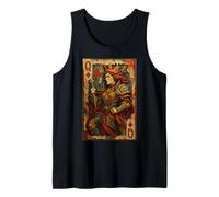Queen of Diamonds Playing Card Paper Cut Lucky Poker Camiseta sin Mangas