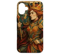 Queen of Diamonds Playing Card Paper Cut Lucky Poker Carcasa para iPhone 16 Plus