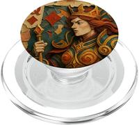 Queen of Diamonds Playing Card Paper Cut Lucky Poker PopSockets PopGrip para MagSafe