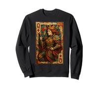 Queen of Diamonds Playing Card Paper Cut Lucky Poker Sudadera