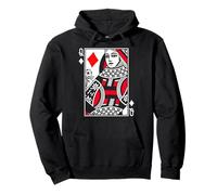 Queen of Diamonds Poker o Blackjack Queens Playing Card Art Sudadera con Capucha