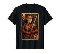 Queen of Heart Playing Card Paper Cut Lucky Poker Camiseta