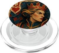 Queen of Heart Playing Card Paper Cut Lucky Poker PopSockets PopGrip para MagSafe