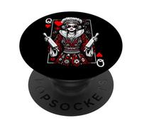 Queen Of Hearts Chef Chic Bakery, genial juego de cartas para hornear PopSockets PopGrip Adhesivo