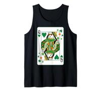 Queen of Hearts Classic Card Game Irish Saint Patrick's Day Camiseta sin Mangas