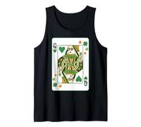 Queen of Hearts Classic Card Game Irish Saint Patrick's Day Camiseta sin Mangas