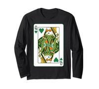 Queen of Hearts Classic Card Game Irish Saint Patrick's Day Manga Larga