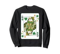 Queen of Hearts Classic Card Game Irish Saint Patrick's Day Sudadera