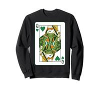 Queen of Hearts Classic Card Game Irish Saint Patrick's Day Sudadera
