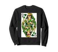 Queen of Hearts Classic Card Game Irish Saint Patrick's Day Sudadera