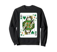 Queen of Hearts Classic Card Game Irish Saint Patrick's Day Sudadera