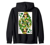 Queen of Hearts Classic Card Game Irish Saint Patrick's Day Sudadera con Capucha