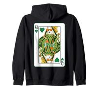 Queen of Hearts Classic Card Game Irish Saint Patrick's Day Sudadera con Capucha