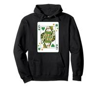 Queen of Hearts Classic Card Game Irish Saint Patrick's Day Sudadera con Capucha