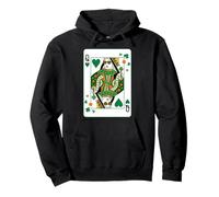 Queen of Hearts Classic Card Game Irish Saint Patrick's Day Sudadera con Capucha
