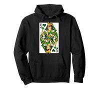 Queen of Hearts Classic Card Game Irish Saint Patrick's Day Sudadera con Capucha
