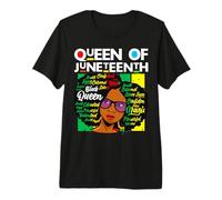 Queen of Juneteenth Brown Skin Girls Melanina Mujeres Chica Camiseta Premium