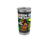 Queen Of Juneteenth Brown Skin Girls Melanina Mujeres Chica Vaso térmico de acero inoxidable de doble pared