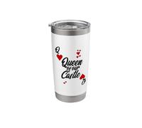 Queen of Our Castle Love Hearts Día de la Madre Funny Mum Vaso térmico de acero inoxidable de doble pared