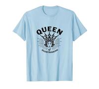Queen of Overthinking Retro Crown Graphic Camiseta, Hombre, Azul Bebé, S